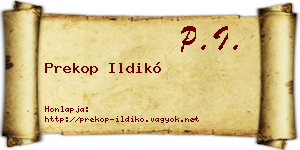 Prekop Ildikó névjegykártya